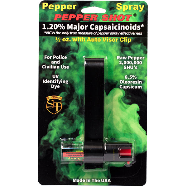 Pepper Shot 1.2% MC 1/2 oz w/Auto Visor Clip