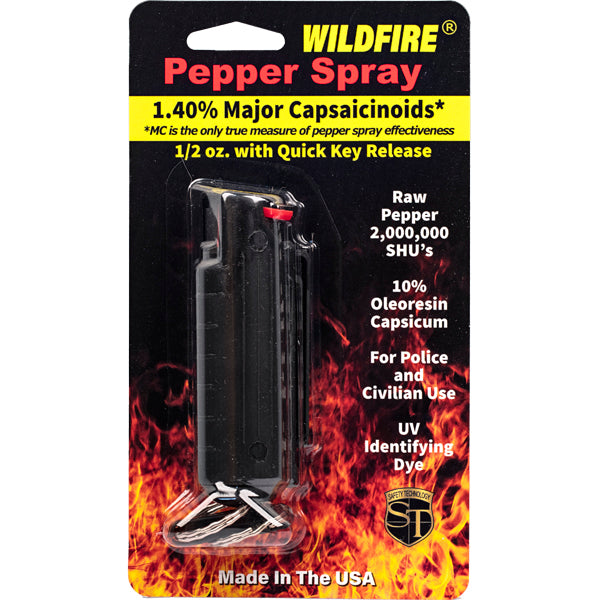 Wildfire 1.4% MC 1/2 oz Pepper Spray Hard Case with Quick Release Keychain