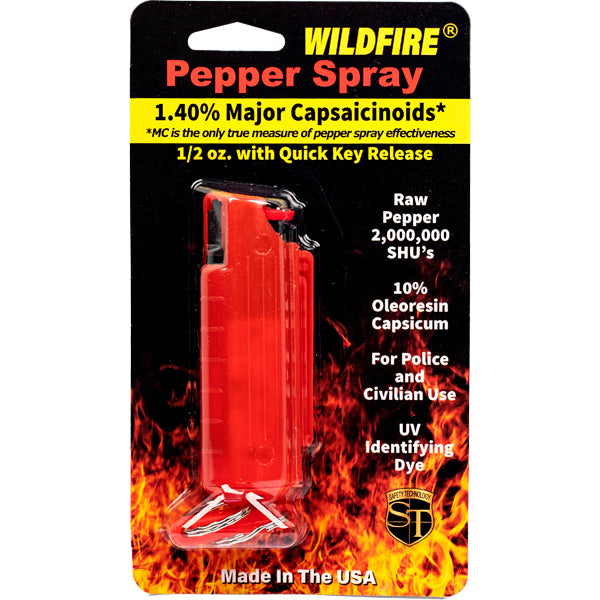 Wildfire 1.4% MC 1/2 oz Pepper Spray Hard Case with Quick Release Keychain